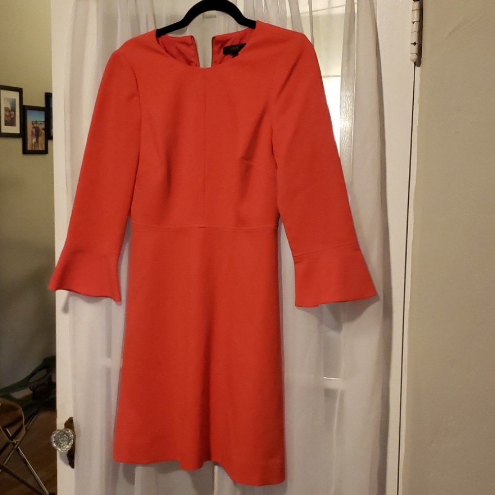 J crew coral flutter sleeve dress